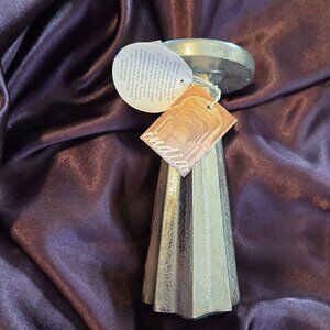 Contemporary Style Pewter Candle Holder NWT/MADE IN INDIA